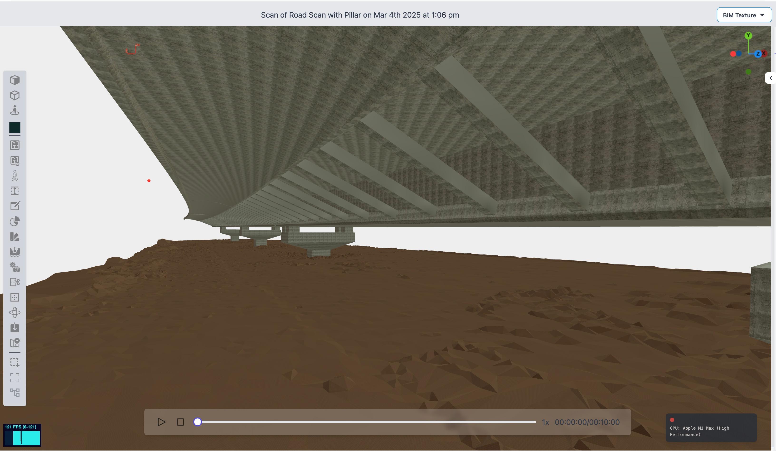 3D scan of under-construction bridge pillars.