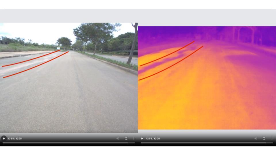 Thermal imaging of road surface to detect quality issues.